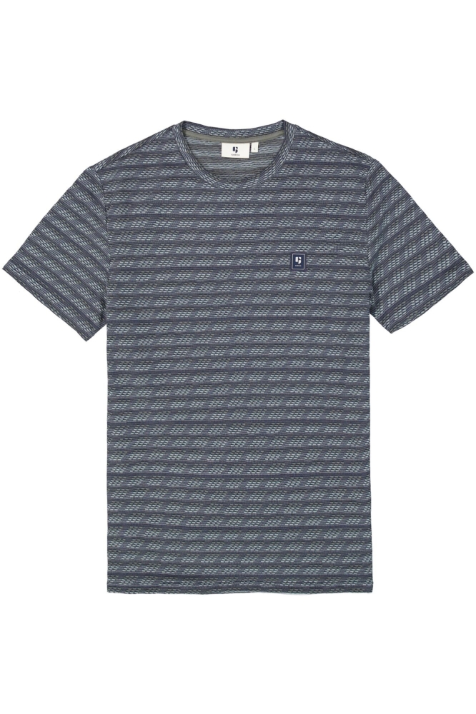 GESTREEPT T SHIRT D51004 2050 SAGE GREEN